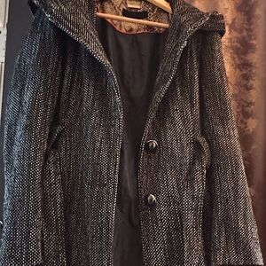 Steve Madden x ModCloth Salt & Pepper Tweed Peacoat Women’s Med